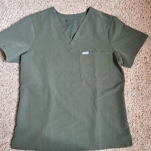 FIGS Olive V-Neck Scrub Top M